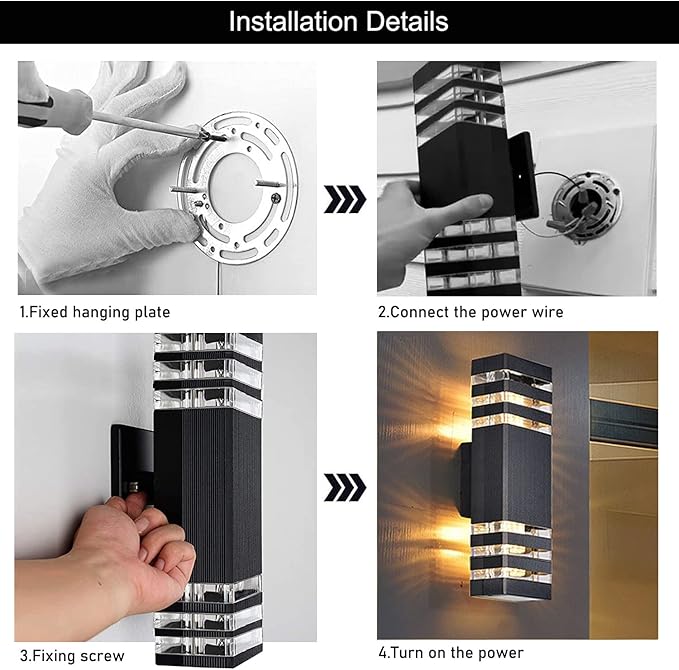 2Pack 15inch Outdoor LED Wall Lights,4000K Day White Outdoor 18W Wall Light Aluminum Body Waterproof IP65 led Porch Light for House Patio Garage Garden.(No Sensor)