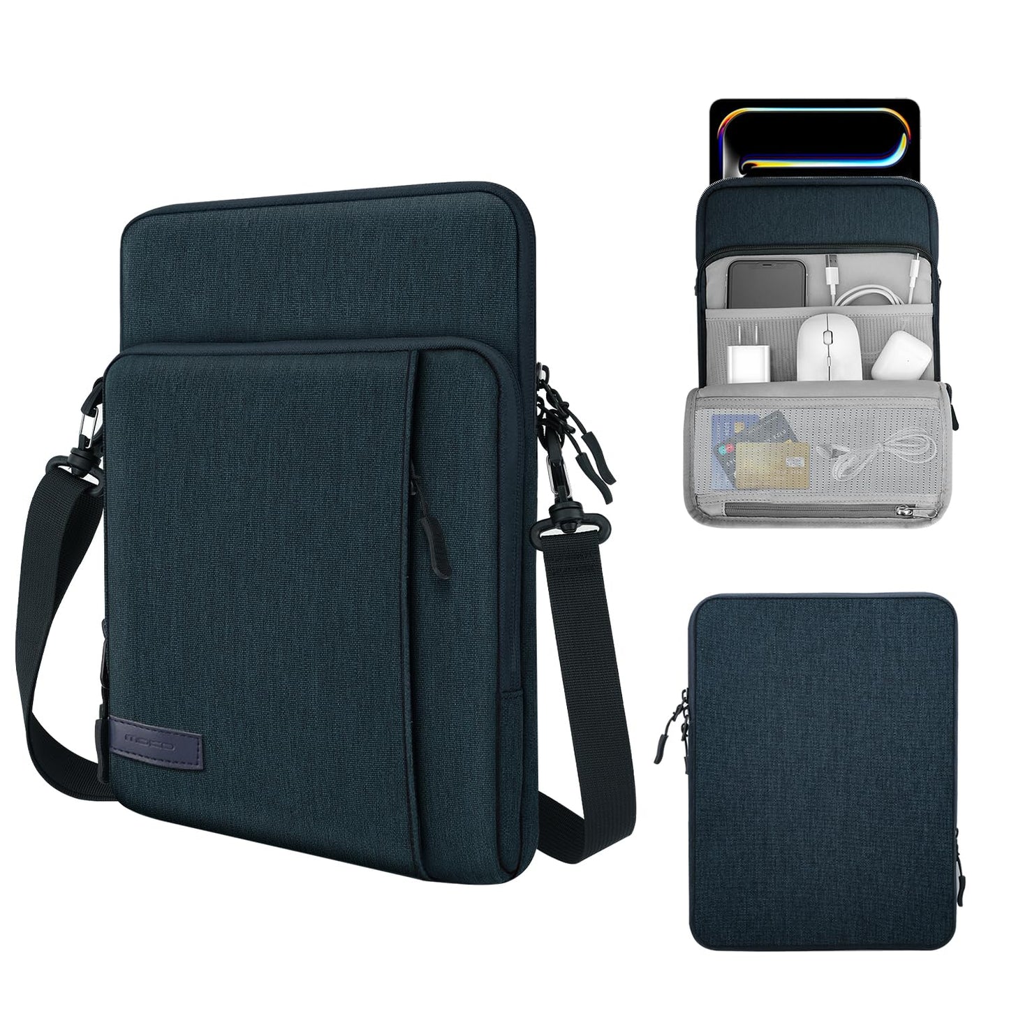 MoKo 10-13 Inch Tablet Sleeve Bag Carrying Case with Pockets Fits New 13-inch iPad Air M4 2026 & Pro M5,Pro 12.9/11,iPad 10th/Air 5/4th 10.9,i-Pad 7/8/9th 10.2, Galaxy Tab S8+/S9+ 12.4, Indigo