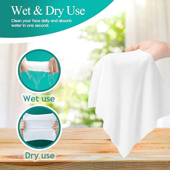 Soft Disposable Face Towel, Cotton Facial Dry Wipes 300 Count, Cotton Dry Wipes