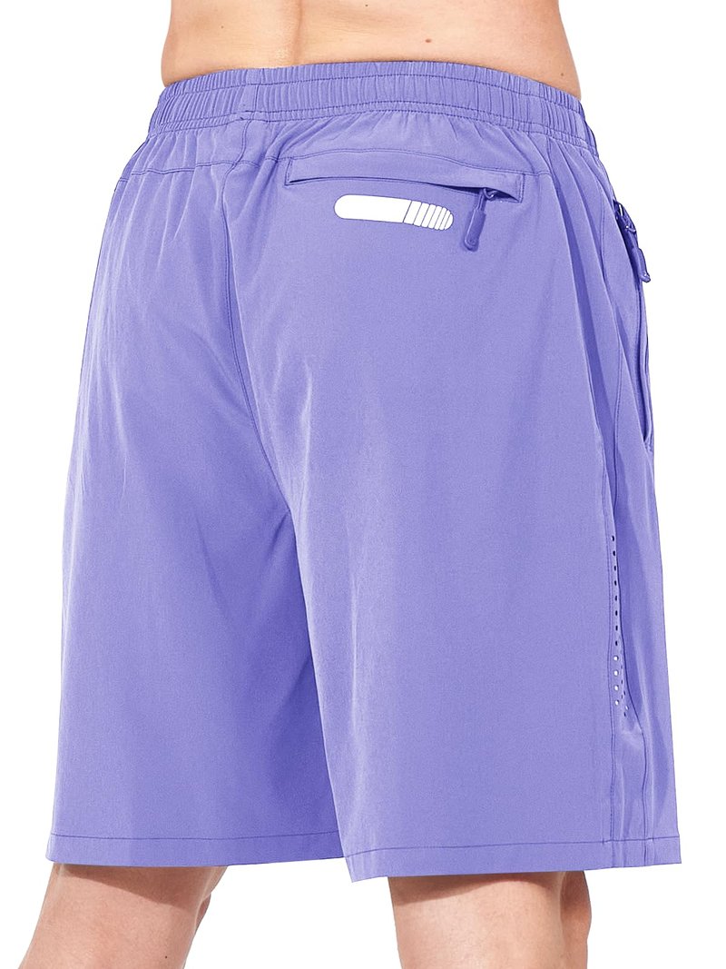 NORTHYARD Men's Athletic Running Shorts Gym Workout 7"/9"/5" Quick Dry Lightweight Sports Basketball Tennis 3 Zipper Pockets Violet S
