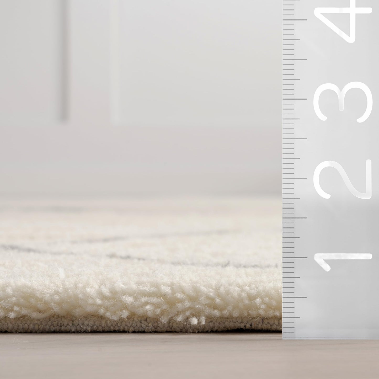 Rugs USA Beachwood Ivory/Grey, 6' x 9', Handmade, Trellis, Wool, Soft and Cozy, High Traffic, Stain Resistant, Easy Clean, Durable Area Rug for Bedroom, Living Room, Dining, Den, Foyer, Entryway