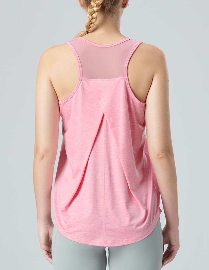 5 Pack Women's Workout Tops, Athletic Racerback Tank Tops for Women, Mesh Sleeveless Shirts Yoga for Gym Running (Set 1, X-Large)