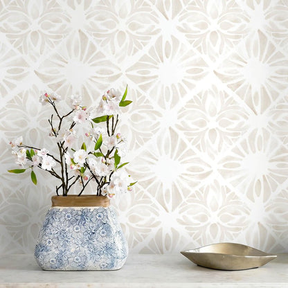 Fiula Boho Wallpaper Neutral Peel and Stick Wallpaper 78.7"x17.3" Geometric Wall Paper Beige and White Contact Paper Textured Removable Vinyl Waterproof for Bedroom Farmhouse Kitchen Bathroom