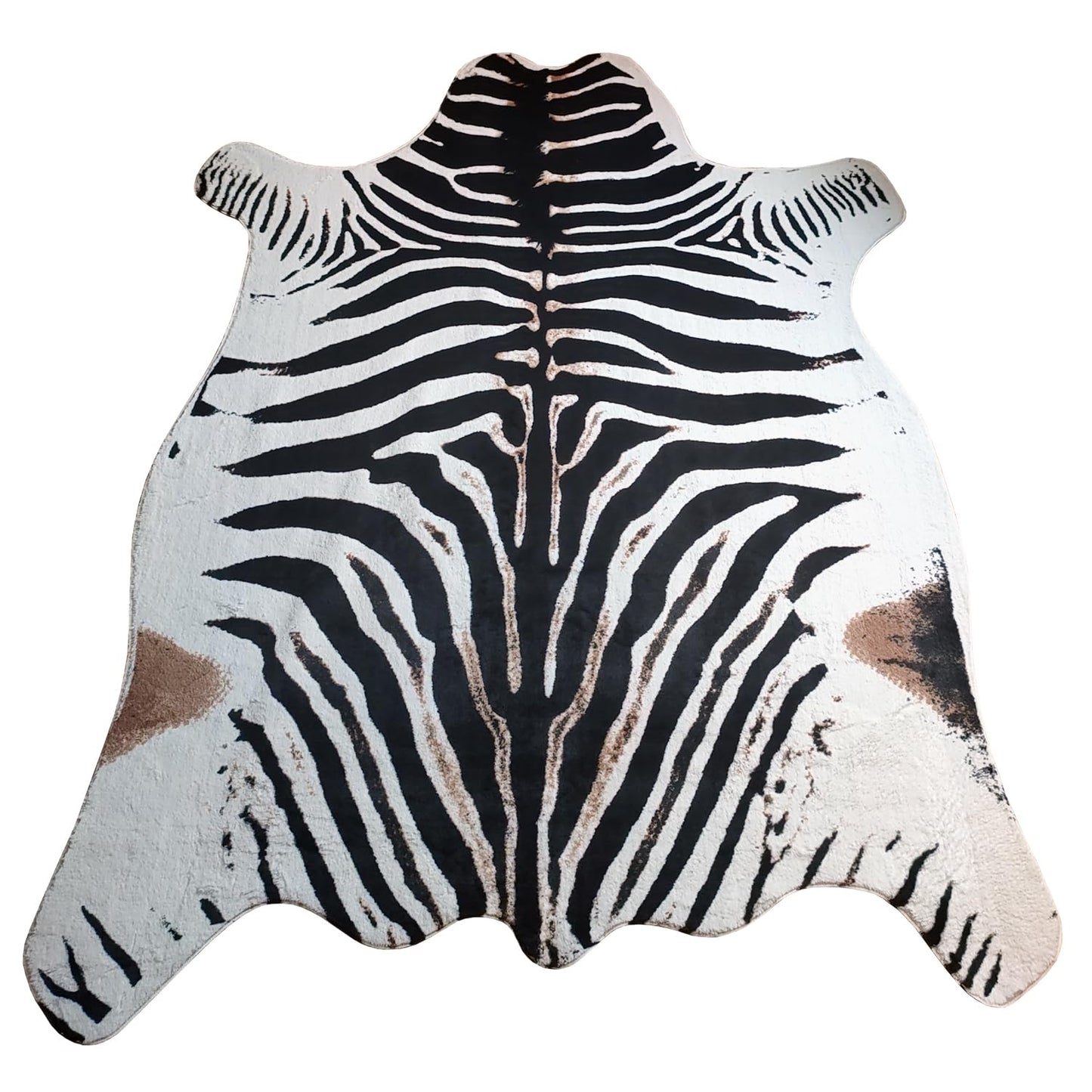 JACCAWS Faux Zebra Rug (4.6ft x 6.6ft) - Western Decor Boho Zebra Print Rugs for Living Room,Non-Slip Animal Print Rug,Black and White,Housewarming Gifts New Home