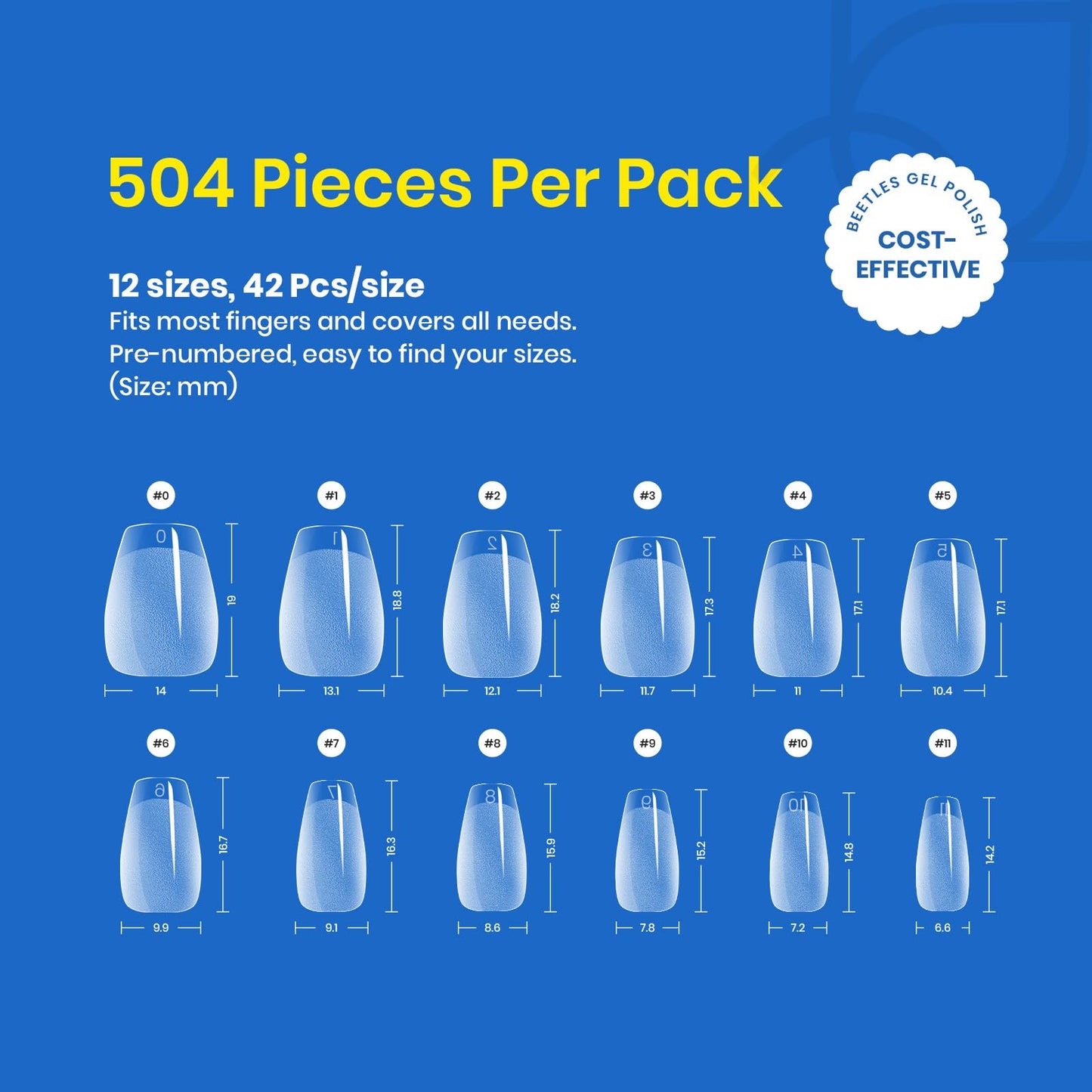 Beetles Gel Nail Kit Short Almond, 240Pcs Easy Nail Extension Set Shaped Clear Tips with 5 in 1 Nail Glue Base & Top Coat and Mini UV Lamp, Nail Tips Art Acrylic Nail Kit Gifts for Women