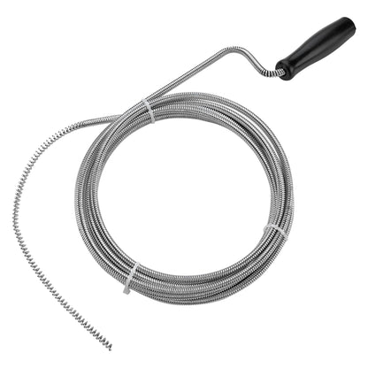 Measupro Metal Plumbers Snake for Drains, Sink, Pipe | 10 ft Small Thin Drain Snake Tool for Kitchen, Bathroom RV Toilet, AC Drain Line Unclogger