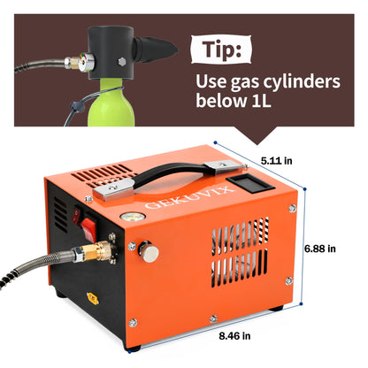 Portable PCP Air Compressor, 4500PSI/30MPa Water & Oil-Free,12V DC/110V AC Dual Power with Power Converter, Built-in Cooling Fan, High Pressure Air Pump for Airguns, Paintball Tank