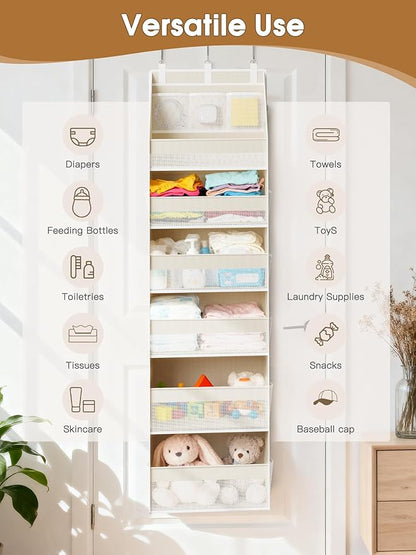 Criusia 2 Pack Over the Door Organizer, 6-Shelf Closet Hanging Storage
