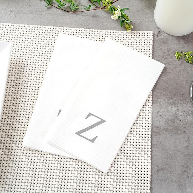 Luxenap 15.8 X 7.9 Inch Linen-Feel Guest Towels, 2000 Lettered Hand Towels