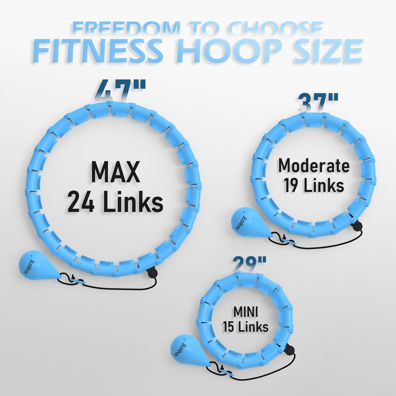 JLoibao Weighted Hula Circle with 24 Links for Adults Weight Loss, Infinity Fitness Hoop Plus Size, for Women Smart Exercise Equipment