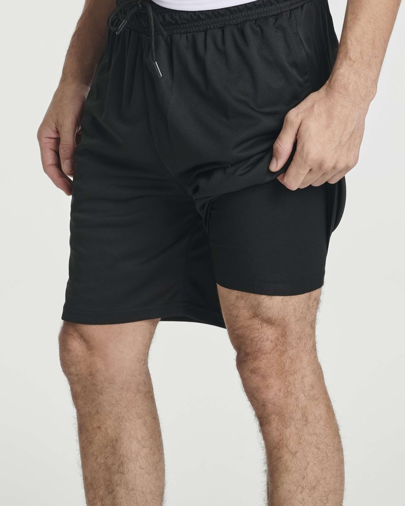 Real Essentials 3 Pack: Men's 2 in 1 Mesh 7" Running Workout Gym Shorts with Compression Liner (Available in Big & Tall)