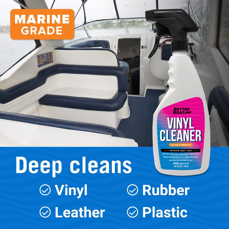Boat Vinyl Cleaner Upholstery and Seat Cleaner Protectant for Marine Vinyl Windows and Pontoon Interiors Effective Boat Cleaning Supplies and Conditioner Products
