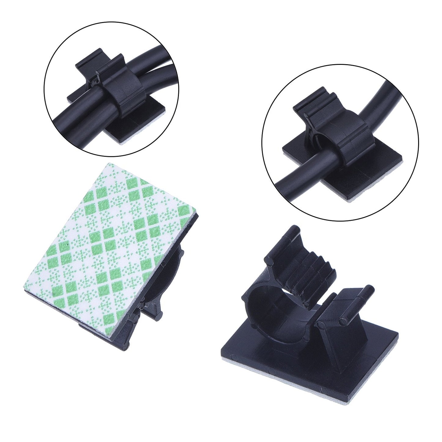 50 Pcs Wire Clips Adhesive Wire Clamps Black Cable Clips Nylon Wire Adjustable Cable Clips Adhesive Cable Management Clips Adjustable Clamp