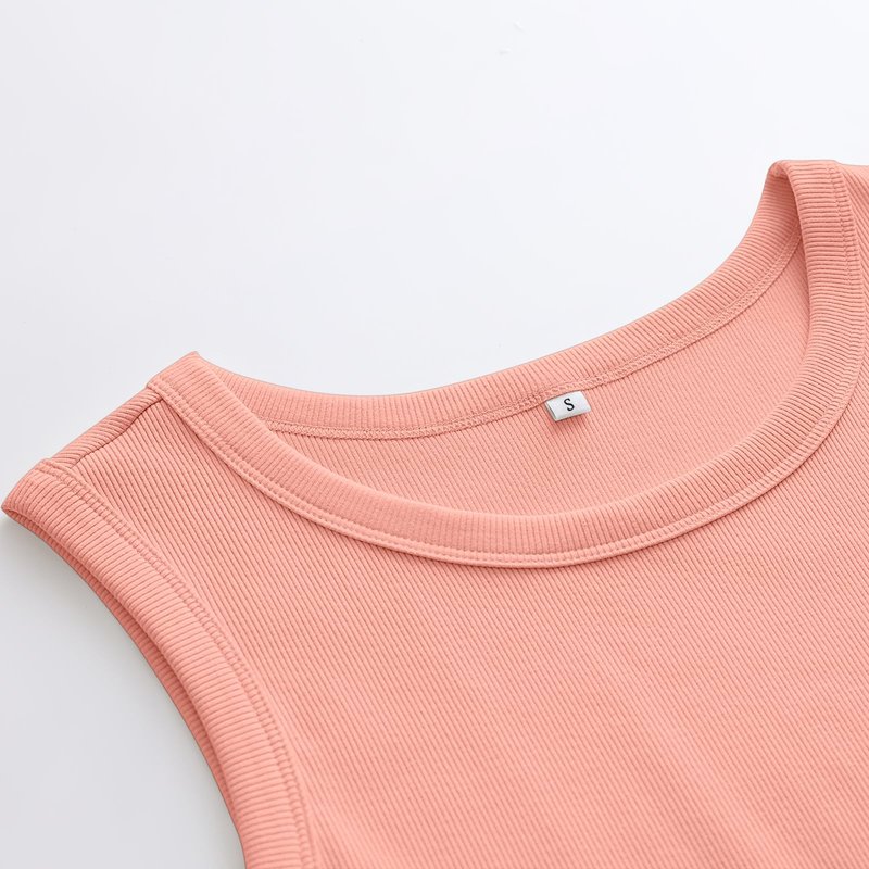 ANRABESS Womens Sleeveless High Neck Tank Tops Fashion Summer Casual Basic Slim Fit Ribbed Racerback Top Shirt Clothes Coral Orange XX-Large