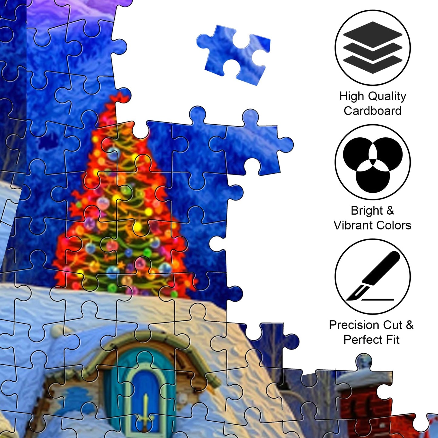 1000 Piece Magical Winter Town Puzzle for Adults