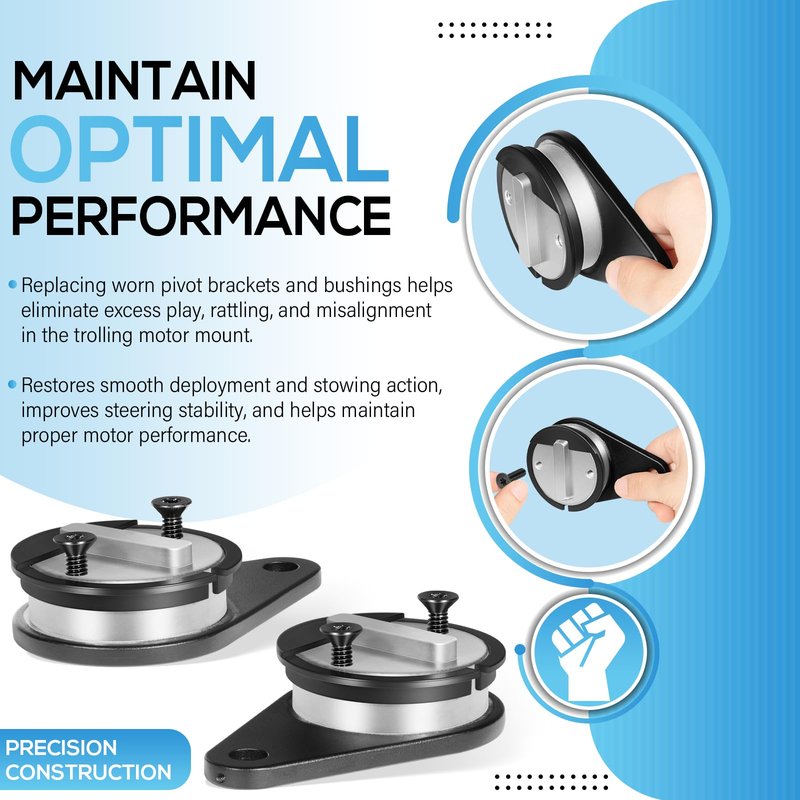 Pivot Brackets & Pivot Bushings Repair Kit Engine Rear Pivot Bushing Kit Fits for Minn Kota Ultrex & Fortrex Trolling Motors, Replaces for 2281932 2287300 2283411