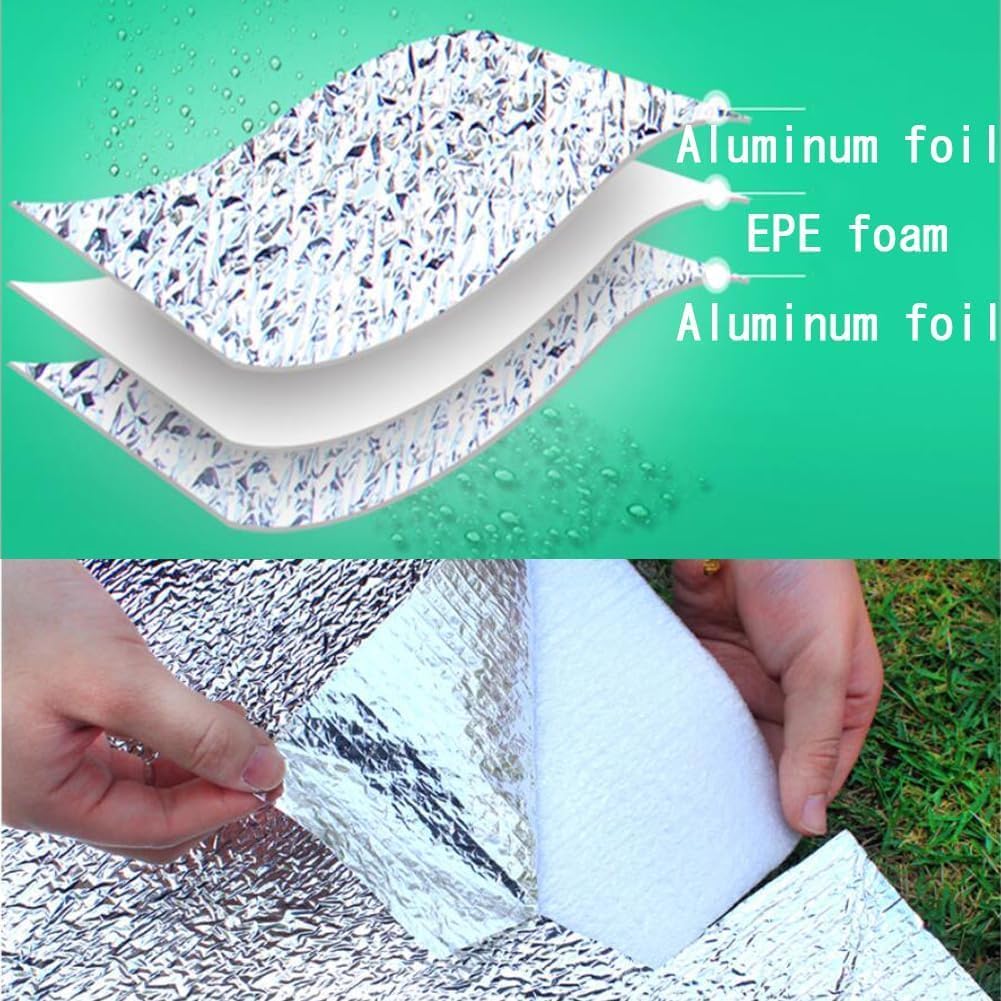 Camping Mat Foam Foil Blanket for Camping Foam Pad Insulating Foil Mat Sleeping Tent Pad Thermal Aluminum Camping mat for Reflecting Heat, 78 x 39 inches