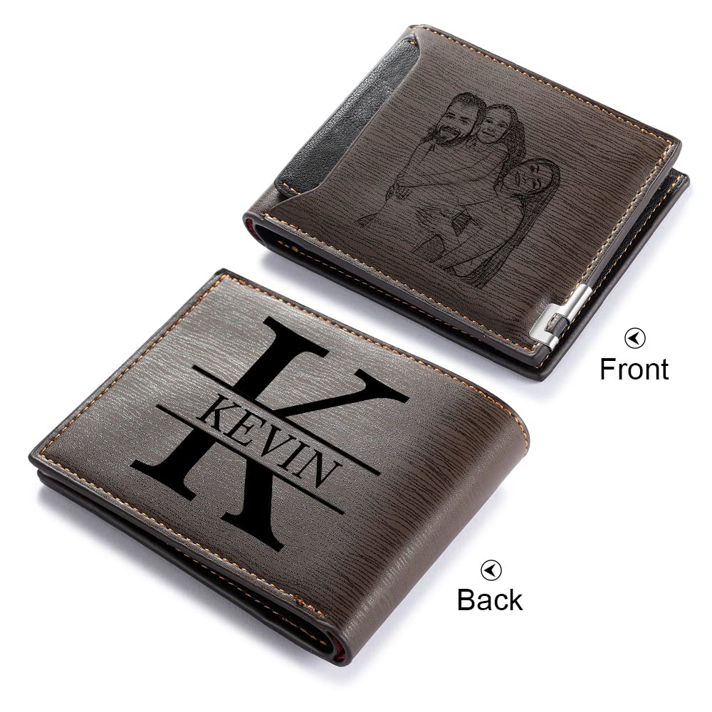 Bijouweled Personalized Mens Wallets - Custom Photo Wallets for Men - Fathers Day, Christmas, Birthday Gifts for Him