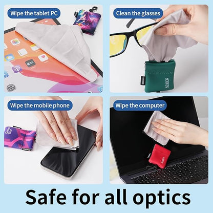 SEIBER Eyeglass Cleaning Microfiber Cloth, 7 x 7 inch Glasses Cloth
