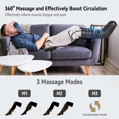FIT KING Leg Massager with Heat and Compression Therapy, Leg Compression Massage for Circulation, Swollen Leg, RLS Pain & Fatigue Relief, Foot Calf Massager Boots, Recovery Gift for Mom Dad