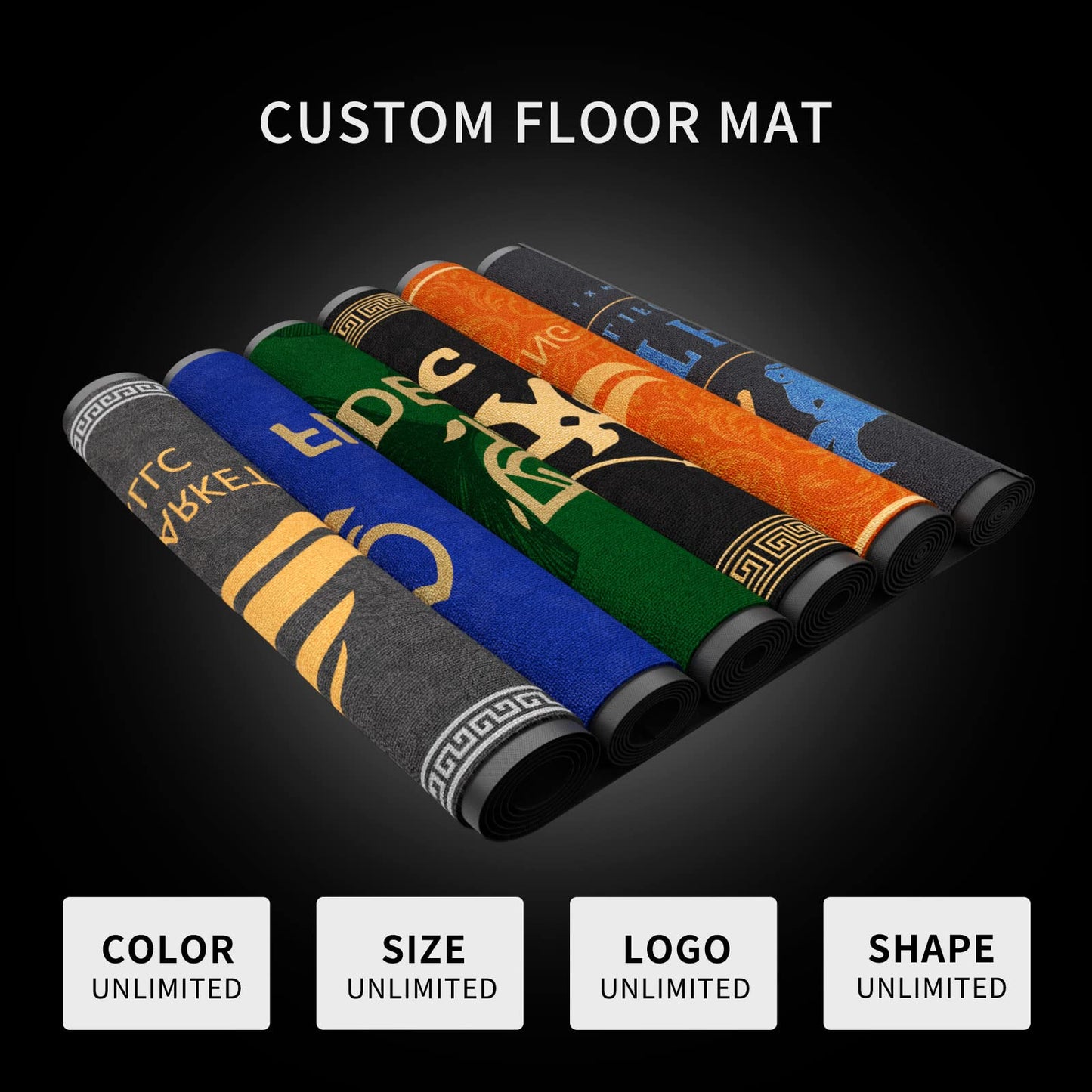 MAOVOT Custom Rugs with Logo Personalized Door Mat Welcome Entryway Rug with Non-Slip Rubber Backing Indoor Outdoor Doormat 2' x 4'