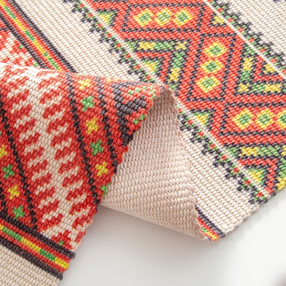 aoaoaoway Cotton Rug Soft and Handwoven Fringe Rectangular Cotton Rug Tapestry Boho Kitchen, Living Room (Orange, 51.2 * 23.6)