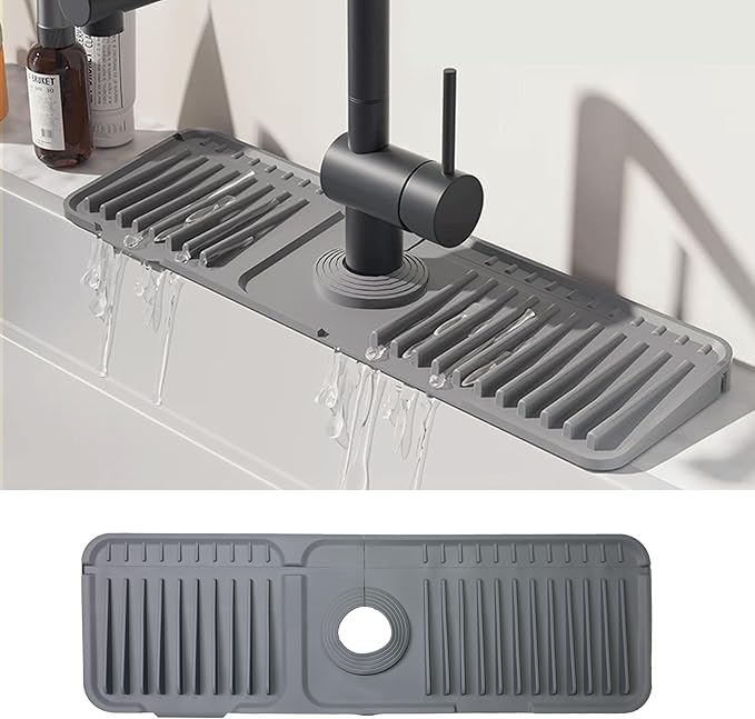 STARGAZ Silicone Faucet Mat for Kitchen Sink, Faucet Draining Mat, Sink Back