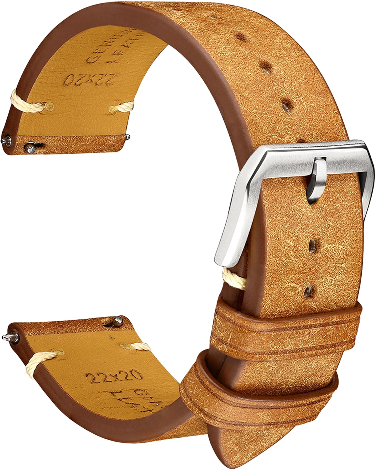 REZERO Leather Watch Straps, Italian Top-Grain Calfskin Watch Bands, Watch Band Replacements with Distressed Matte Finish for Men, Women 18mm 19mm 20mm 21mm 22mm 23mm 24mm