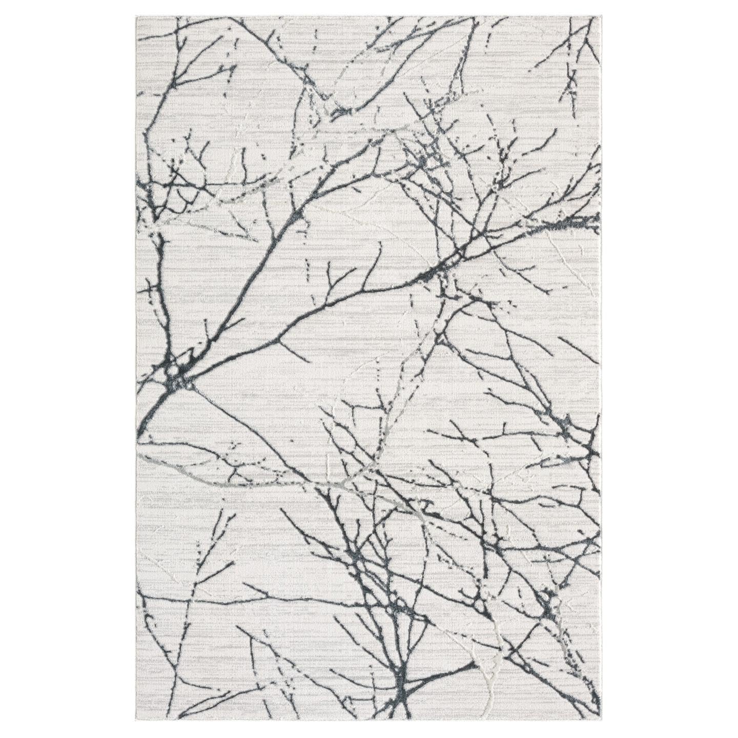 LUXE WEAVERS Modern Abstract Nature Cream Gray 4x6 Area Rug, Non-Shedding Carpet