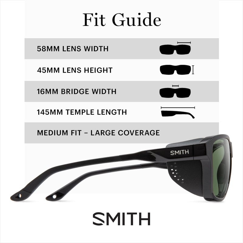 SMITH Embark Sunglasses – Performance Sports Sunglasses with Removable Side Shields for Skiing, Snowboarding, Fishing & More – For Men & Women – Black + Grey Green ChromaPop Polarized Mirror Lens
