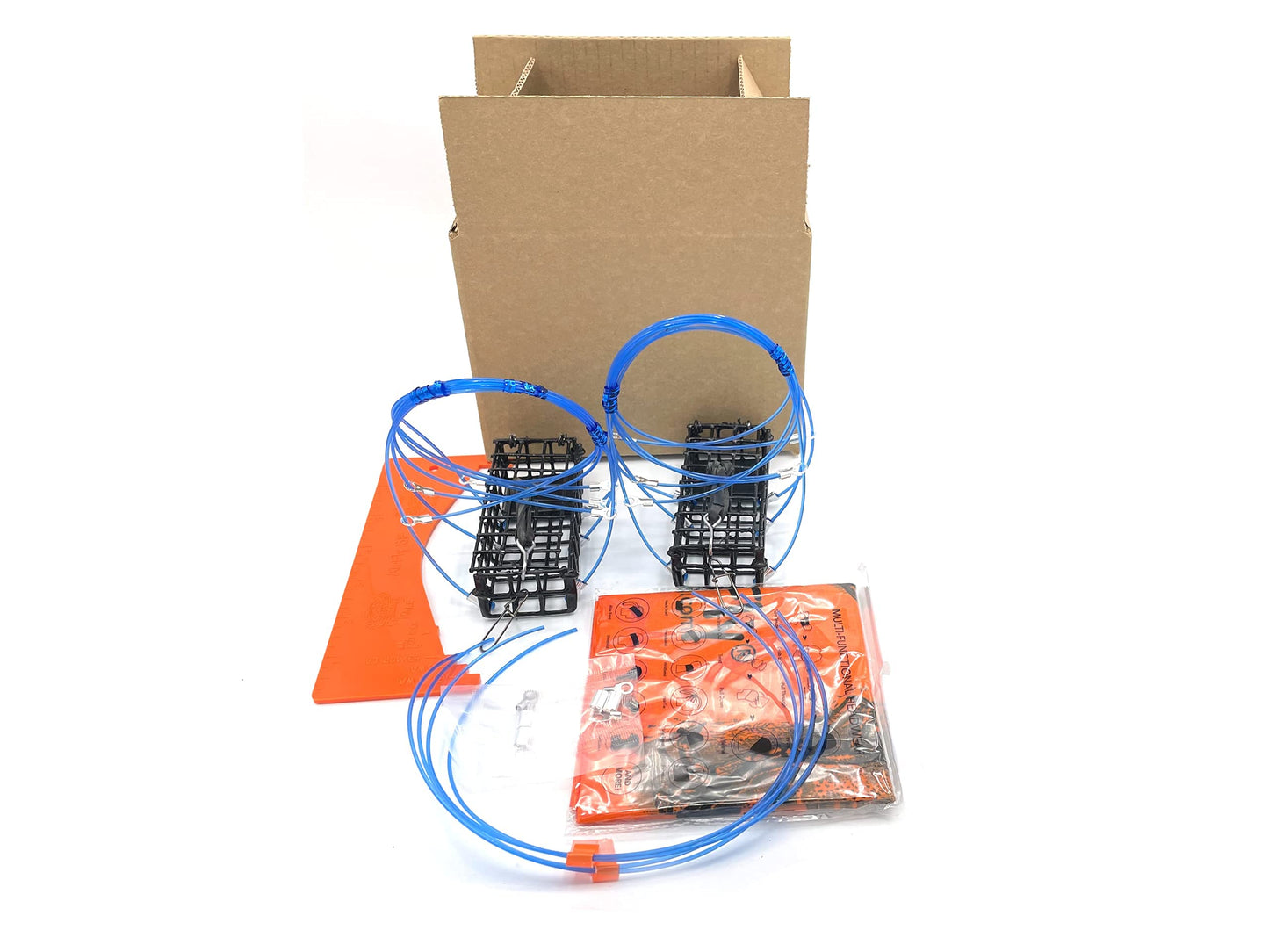 AirFly Castable Crab Trap for Pier, Jetty & Surf - 6-Loop Fishing Pole Crab Trap | Dungeness, Blue & Rock Crabs | Lead-Free | CA, OR, WA, MD & FL, Made in USA (2 Traps + Gauge Kit)
