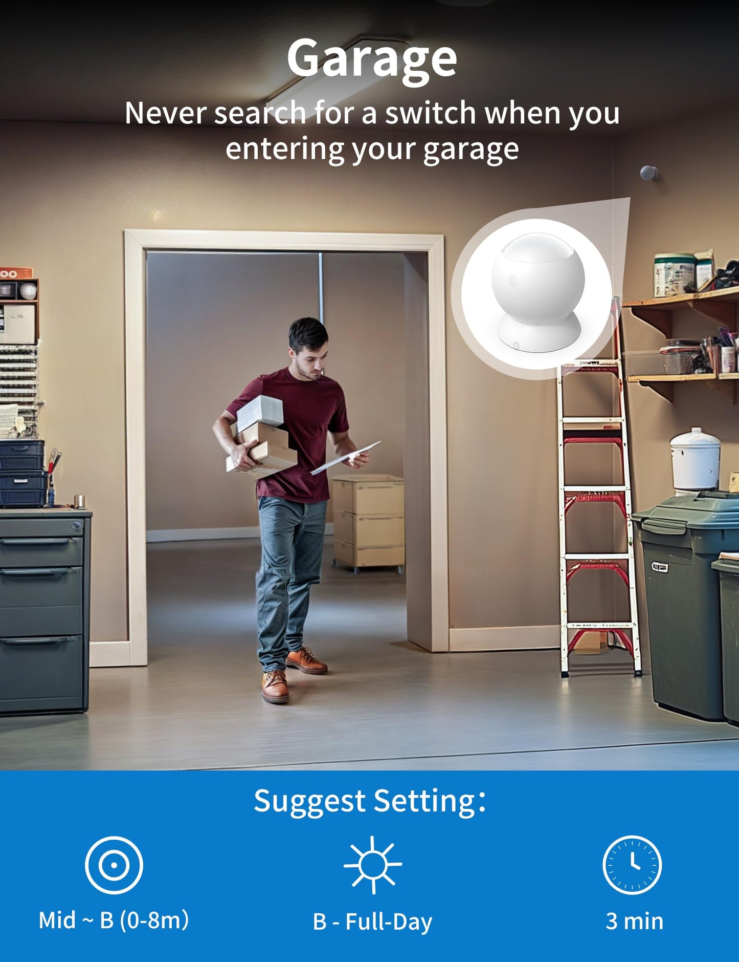 2 Pack Wireless Motion Sensor Outlet, Plug-in PIR Infrared Motion Activated Switch for Light Home Appliances Control, Motion Detector Socket for Bathroom, Garage, Laundry Room Lamps Exhaust Fan