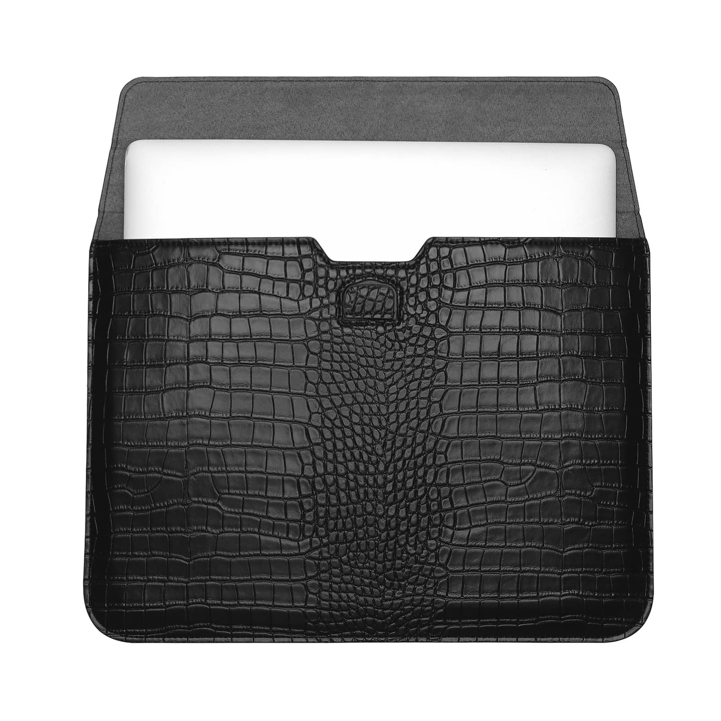 MOSISO Laptop Case 13 inch, 13 inch Laptop Sleeve Compatible with MacBook Neo 13 A18 Pro A3404 Air M4 M3 M2 M1 2026-2018 / Pro M2 M1 2026-2016, Crocodile Grain PU Leather Flap Case Bag, Black