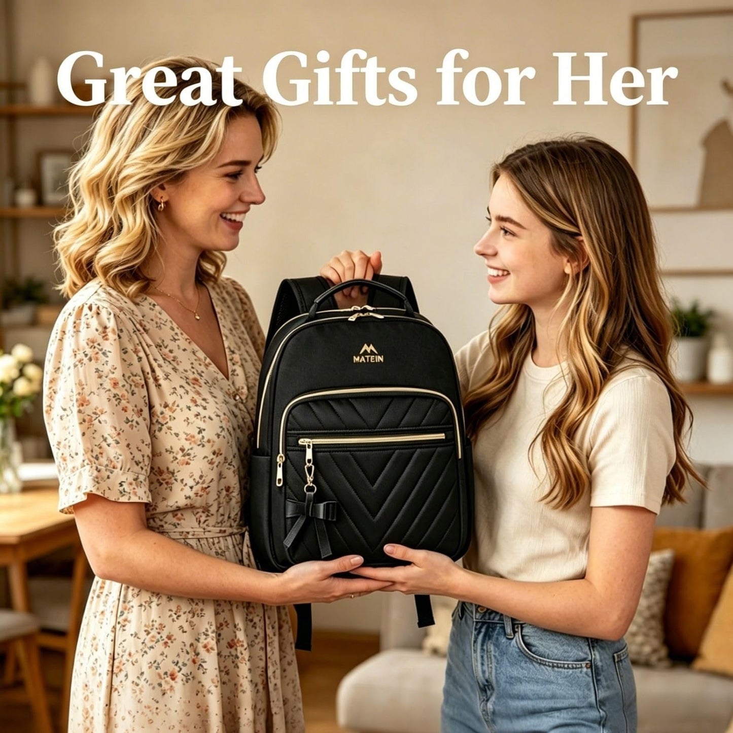 MATEIN Mini Backpack for Women, Waterproof Stylish Daypack Purse Shoulder Bag, Lightweight Small Casual Daily Travel Backpack Mochilas Para Mujer, Lady Girls Gifts for Work School, 2pcs Sets, Black