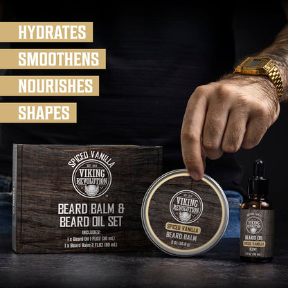 Viking Revolution Sandalwood Beard Oil for Men - Natural Mens Beard Oil with Argan Oil and Jojoba Oil - Beard Softener, Strengthens and Moisturizes - Beard Conditioner for Men (Sandalwood, 1 Pack)