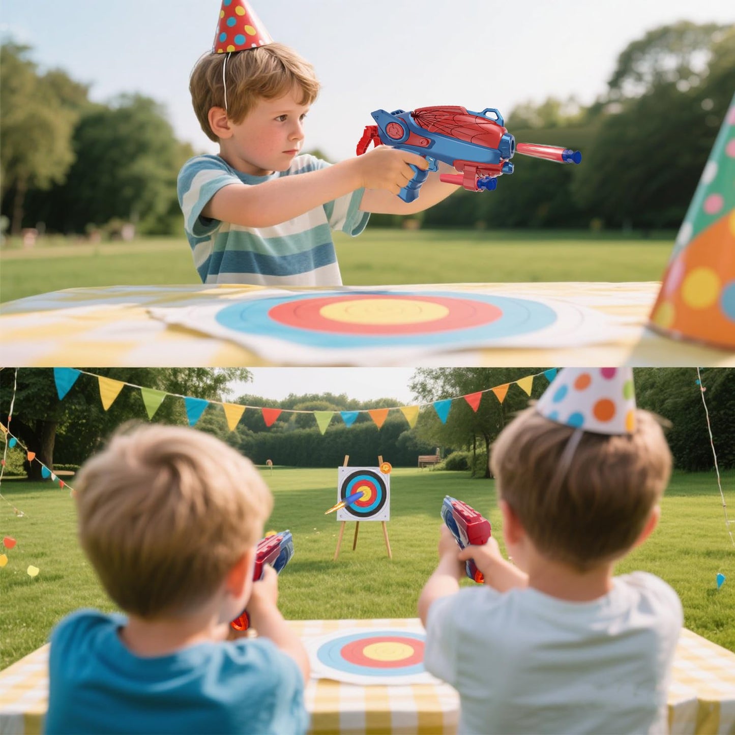 Spider Shooting Toys Set 2PCS Web Shooters Halloween Party Favors Decorations for Kids for 3-12 Year Old Boys Shooting Target Toys Shooter Cosplay Christmas Birthday Party for Boys Girls
