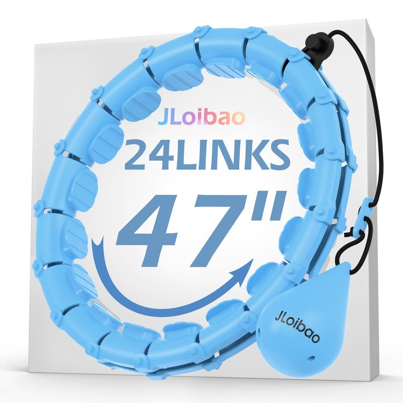 JLoibao Weighted Hula Circle with 24 Links for Adults Weight Loss, Infinity Fitness Hoop Plus Size, for Women Smart Exercise Equipment