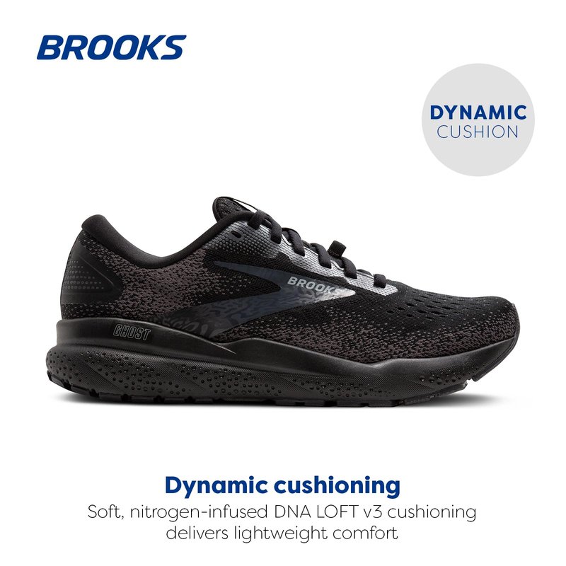 Brooks Women's Ghost 16 GTX Waterproof Neutral Running Shoe - Black/Black/Ebony - 8 Medium