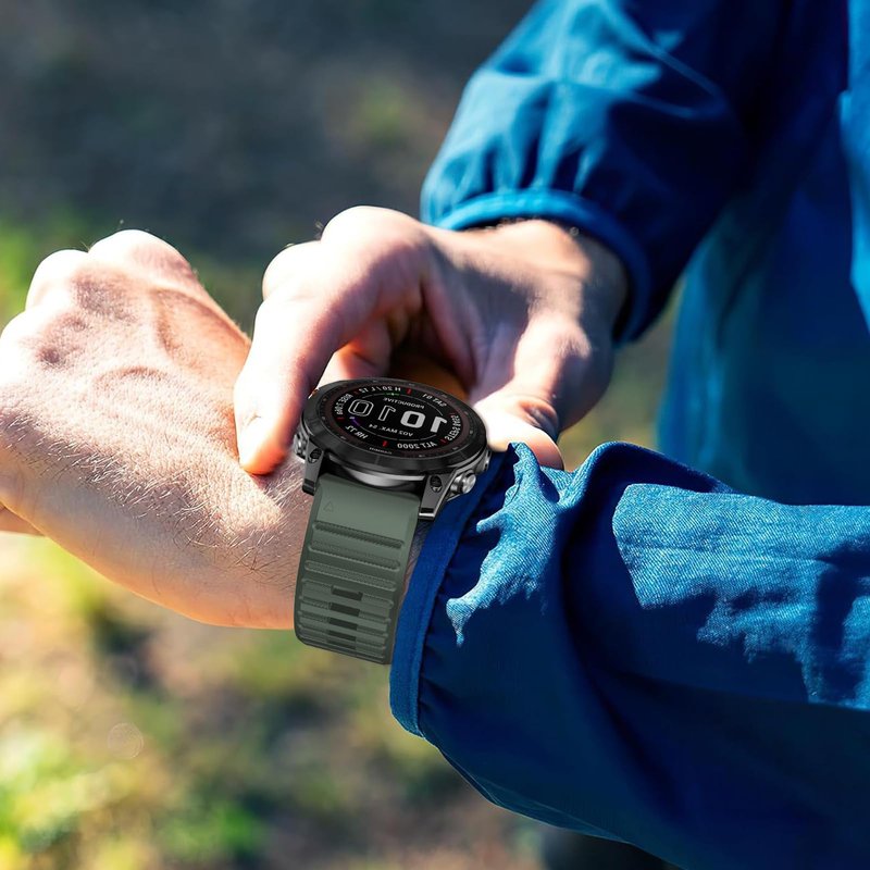 Silicone Band for Garmin Enduro 3 2/Fenix 8 pro/tactix 8 AMOLED 51mm/Fenix 7X/6X pro sapphire solar/5X plus, 26mm Quickfit Sprot Watch Strap Replacement for Descent Mk2i/3i/epix Pro/quatix 8 51mm