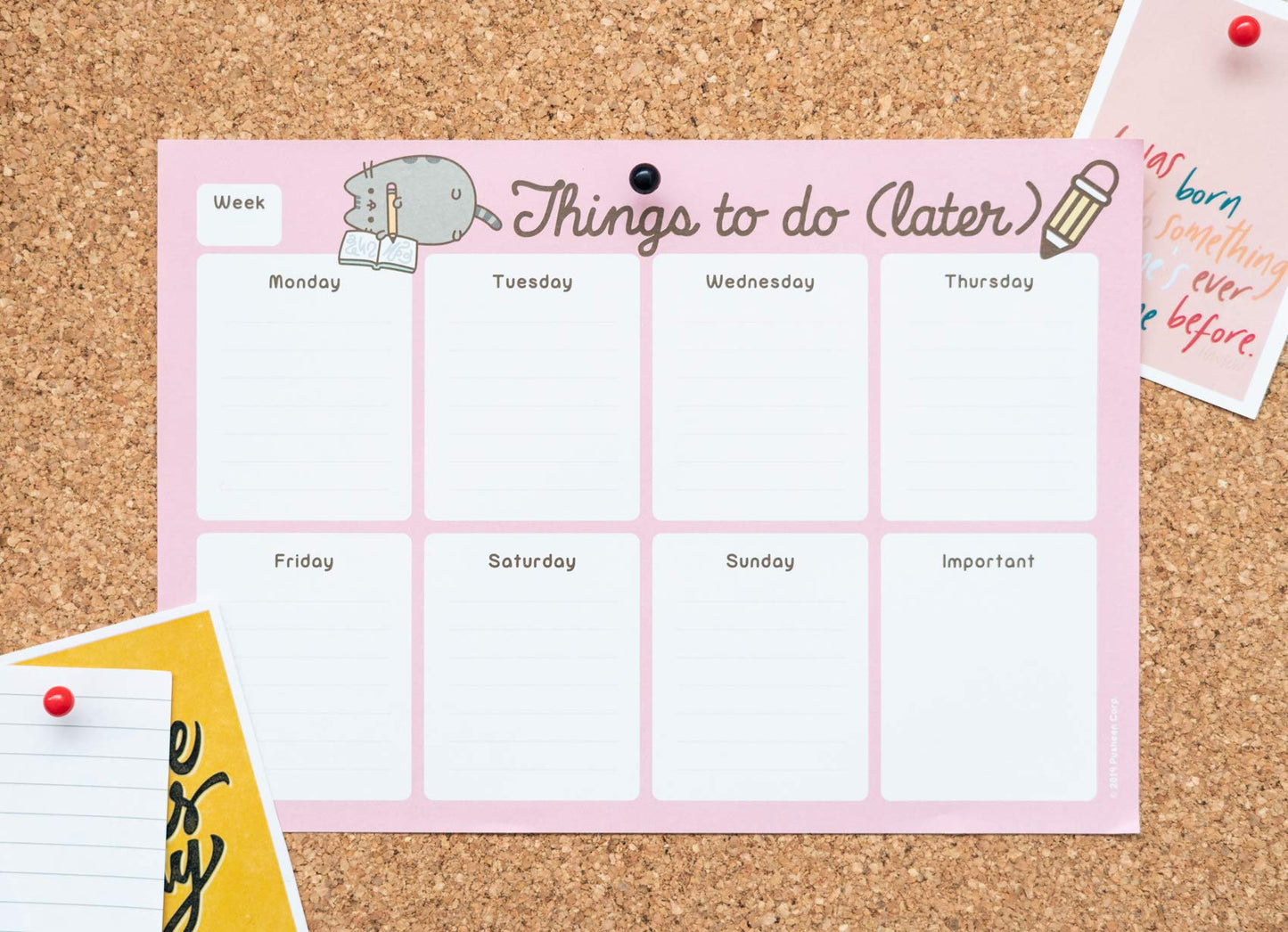 To Do List Notepad Pusheen Calendar A4 | Daily, Weekly Planner | ADHD Planner Pad | 54 Tear-Off Sheets 90 gsm | Pusheen Stationery | Improve Productivity | Task Planner