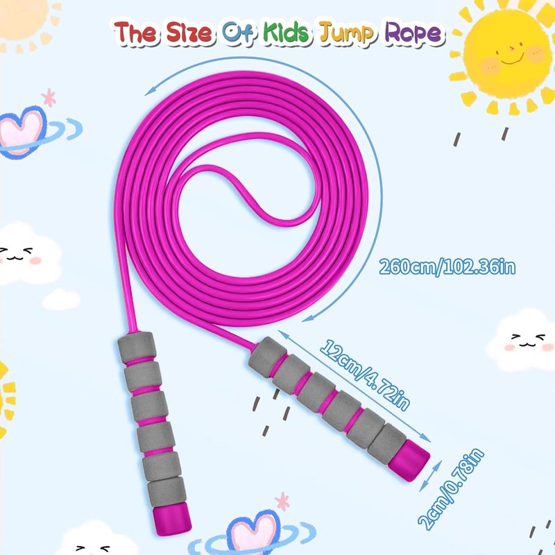 Adjustable Kids Jump Rope - Soft Foam Handles for Outdoor Fitness | Perfect for Boys & Girls