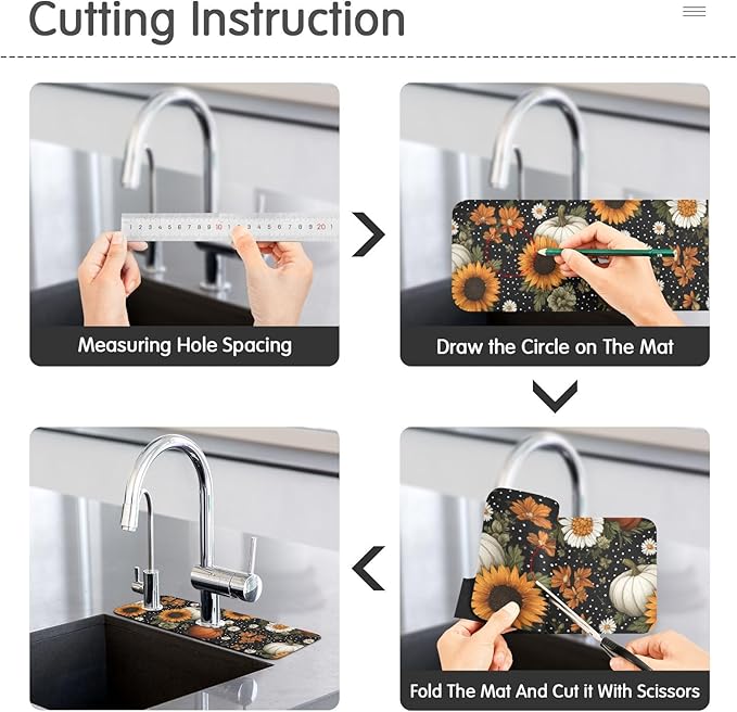 Kitchen Sink Splash Guard 2 PCS 14.7 Inch Sink Faucet Mat Splash Guard