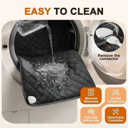 Electric Heating Pad for Period Cramps - 35"x20" XL Large Heated Pads for Back, Neck, Shoulder & Legs Pain Relief, Moist Heat Option, Machine Washable, 6 Heat Settings, Auto Shut Off, Soft Velvet