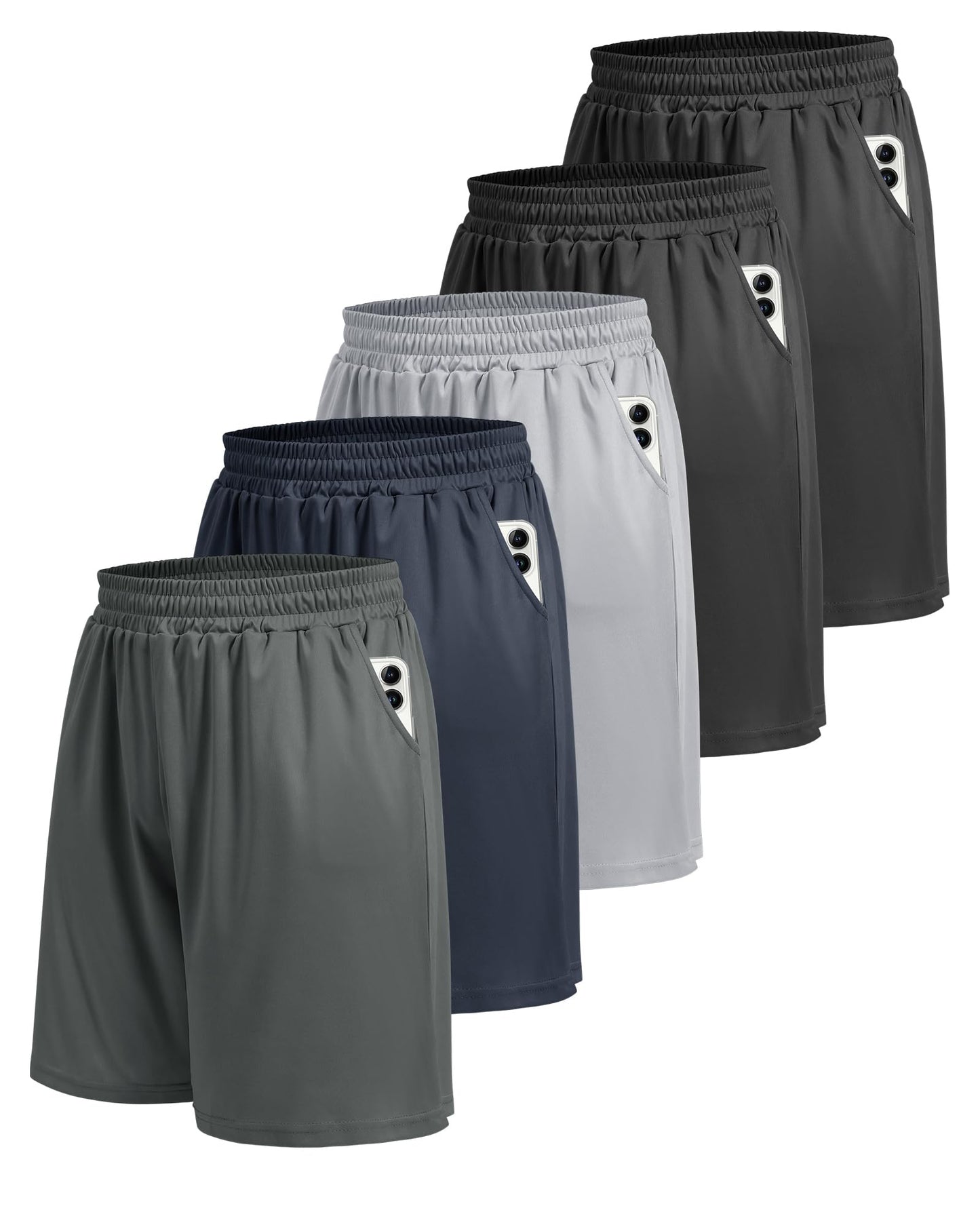 BOOJO 1 Pack Athletic Gym Mens Shorts - Workout Black Quick Dry Basketball Shorts with Pockets for Running Casual Activewear