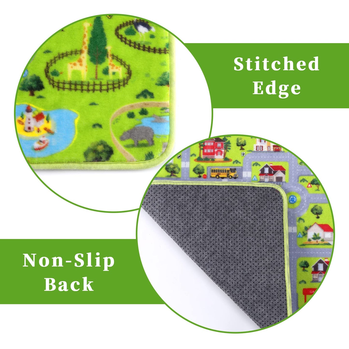 GarveeHome Kids Carpet 3x5 City Play Mat Road Cars Nursery Rug Ultra Soft Learning Play Game Area Rug Children's Educational Rug Non-Slip Traffic Classroom Rugs for Toddler Bedroom Playroom, Gray