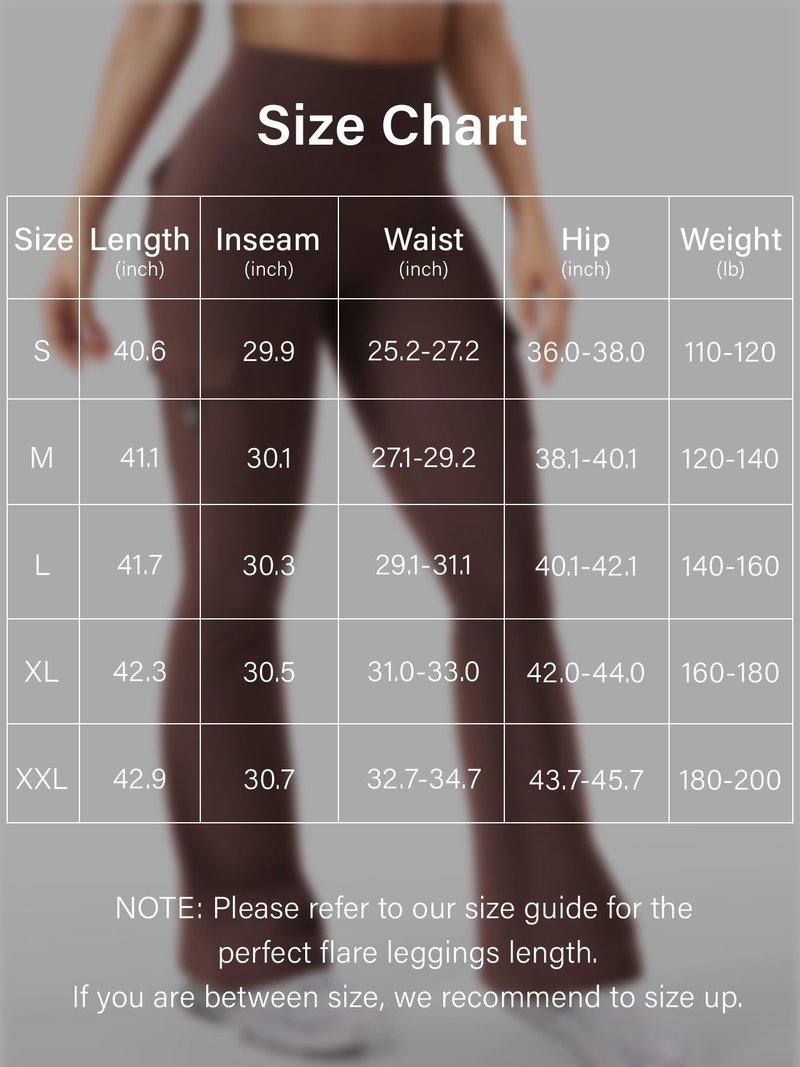 YEOREO CoreFlex Women Workout Flare Leggings with Pockets Hidden Scrunch High Waisted Cargo Gym Yoga No Front Seam Leggings Chocolate XS