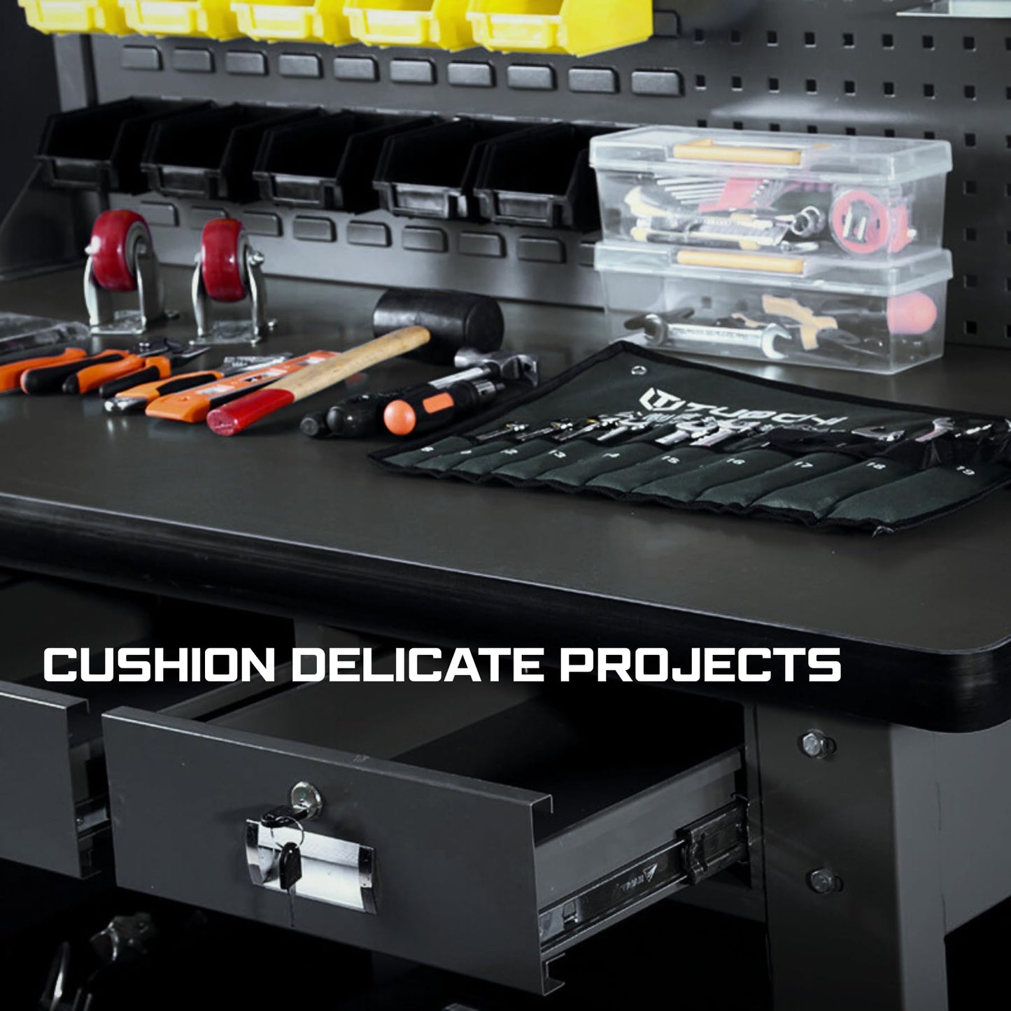 ONREVA Workbench Mat 24X48 Inches, EVA Work Mat, Protect Your Work Bench Top, Heavy Duty Pad for Tool Box Top, Table, Tool Station, Rolling Cabinet Cart Cover Liner Matt, 48"X24" 5mm Thick