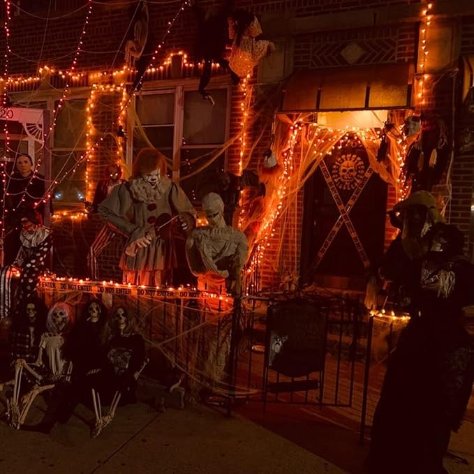 Dazzle Bright Halloween Fairy String Lights, 20 FT 60 LED Copper Wire Battery Operated Waterproof Lights, Halloween Decorations for Indoor Home Outdoor Garden Patio Yard Party Decor (Orange)