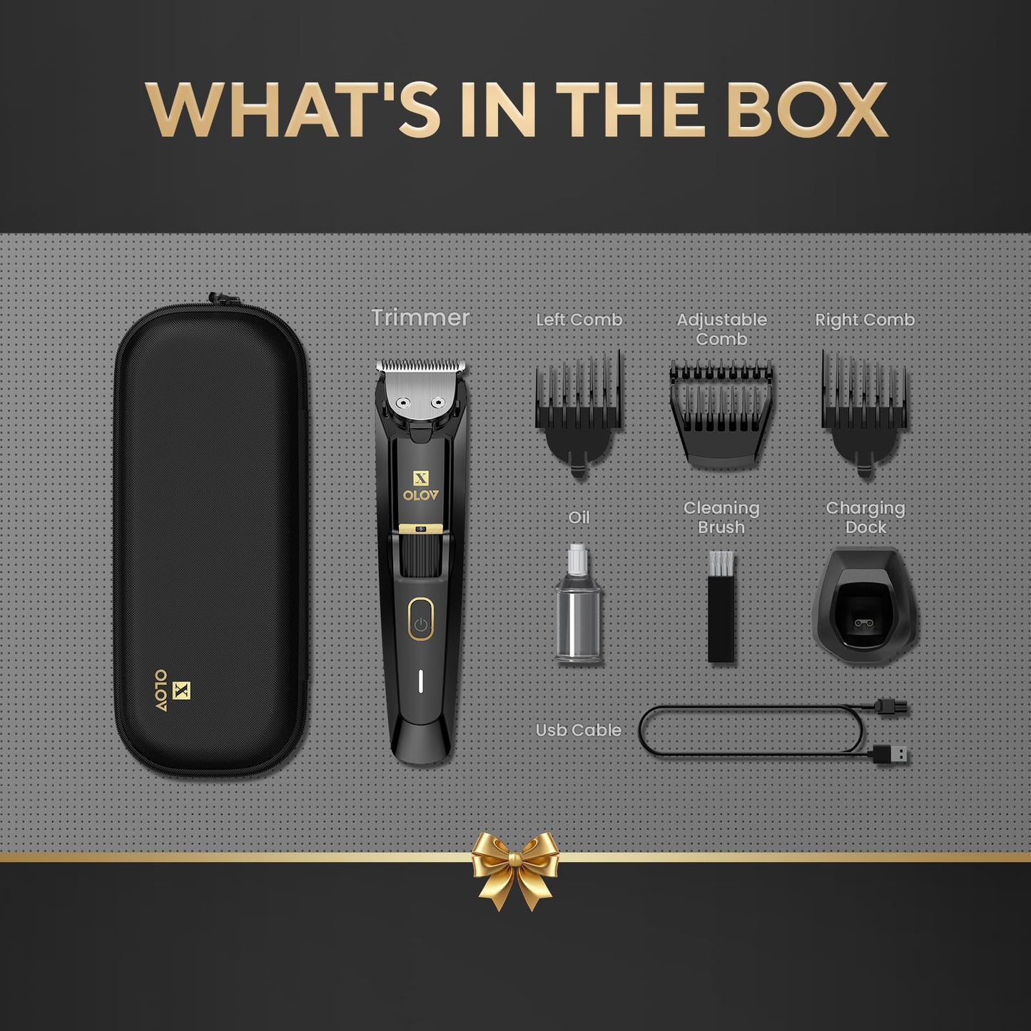 Men's Beard Trimmer - All-in-One Trimmer with Precision Dial - Premium Facial Hair Groomer - Adjustable 20 Length Setting, USB Recharge Dock, Cordless Waterproof Wet/Dry Clipper