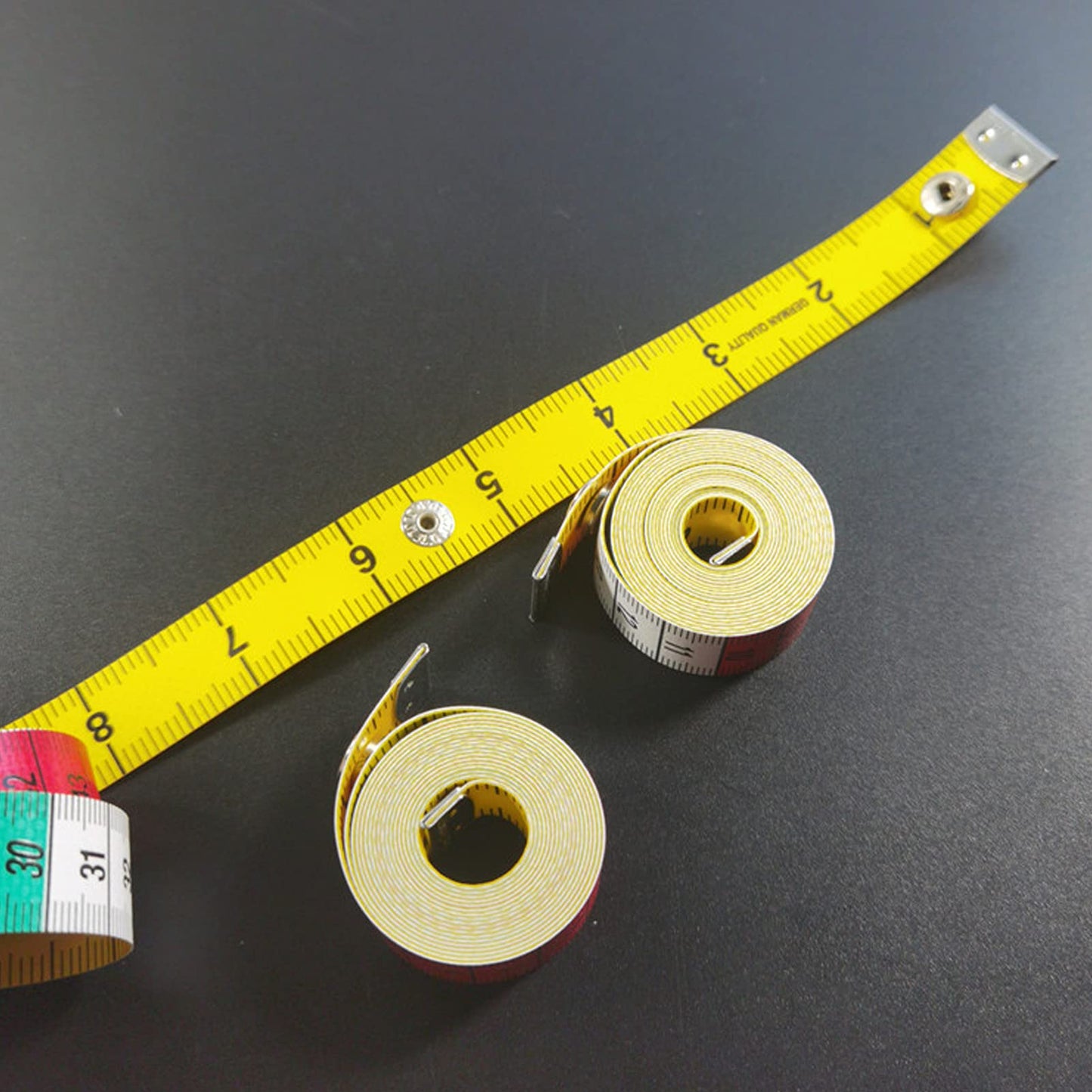 WQAPVHBG 2 Pack Soft Tape Measure, 60in Double Scale Cloth Tape Measure for Sewing, Plastic Flexible Measuring Tape with Snap Button and Clear Color Marking for Body Measurements